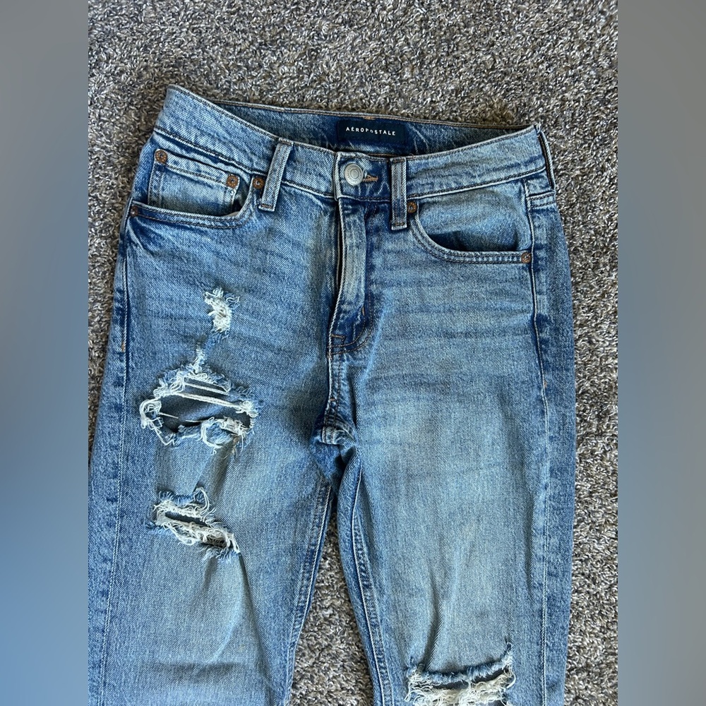 Aeropostale Distressed High Rise Flare Size 2R - Picture 2 of 9